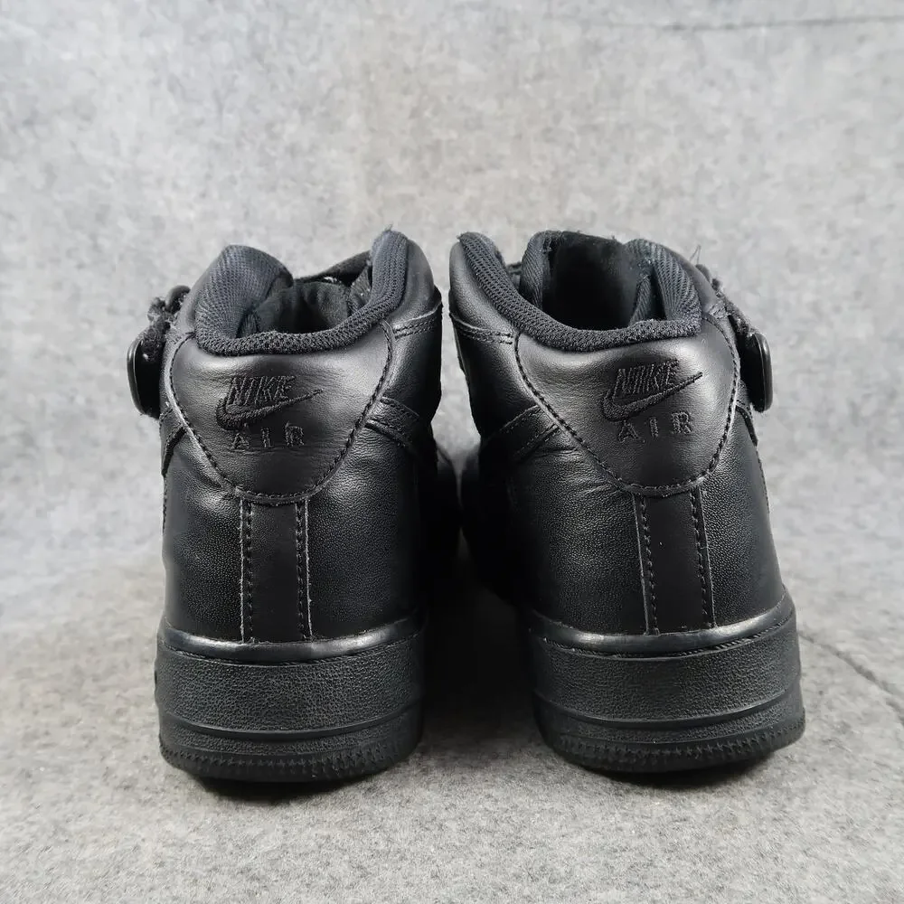 Nike Shoes Mens 8 Air Force 1 Mid Black Sneakers Leather Logo Basketball Casual